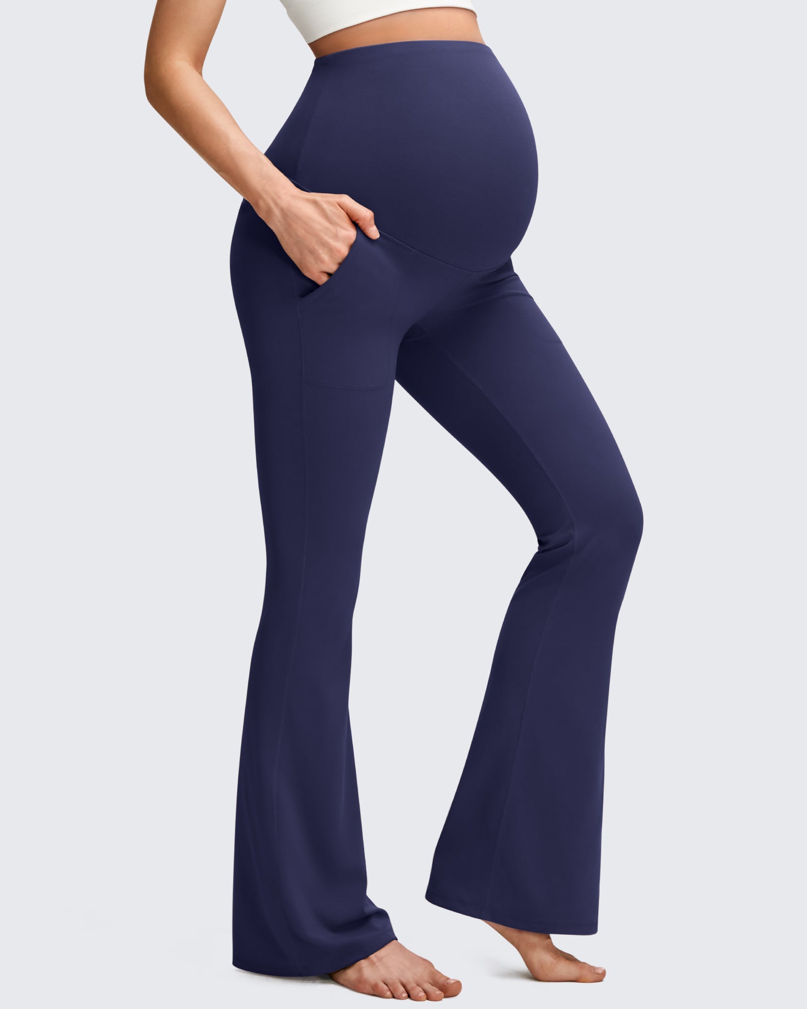 G4Free - BareFeel Maternity Pockets Dress Flare Leggings -GF25AY605AF-XS