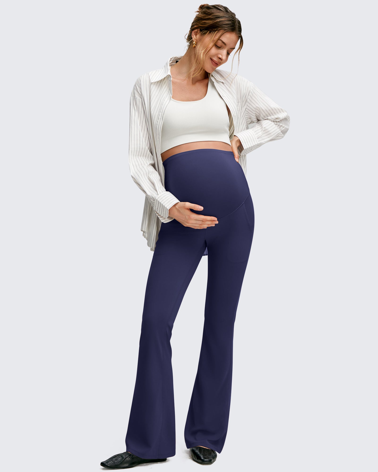 G4Free - BareFeel Maternity Pockets Dress Flare Leggings -GF25AY605AF-XS