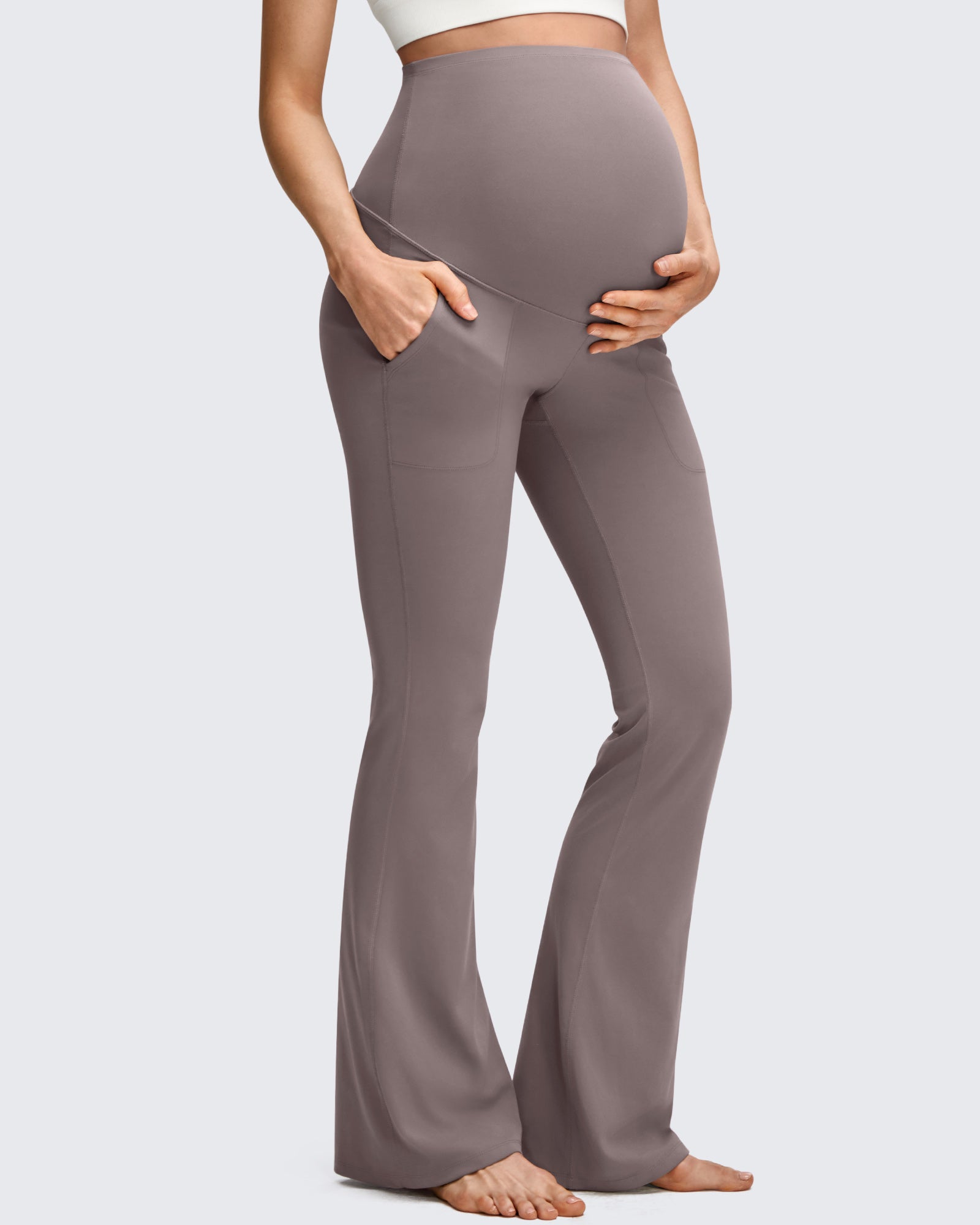 G4Free - BareFeel Maternity Pockets Dress Flare Leggings -GF25AY605CF-XS