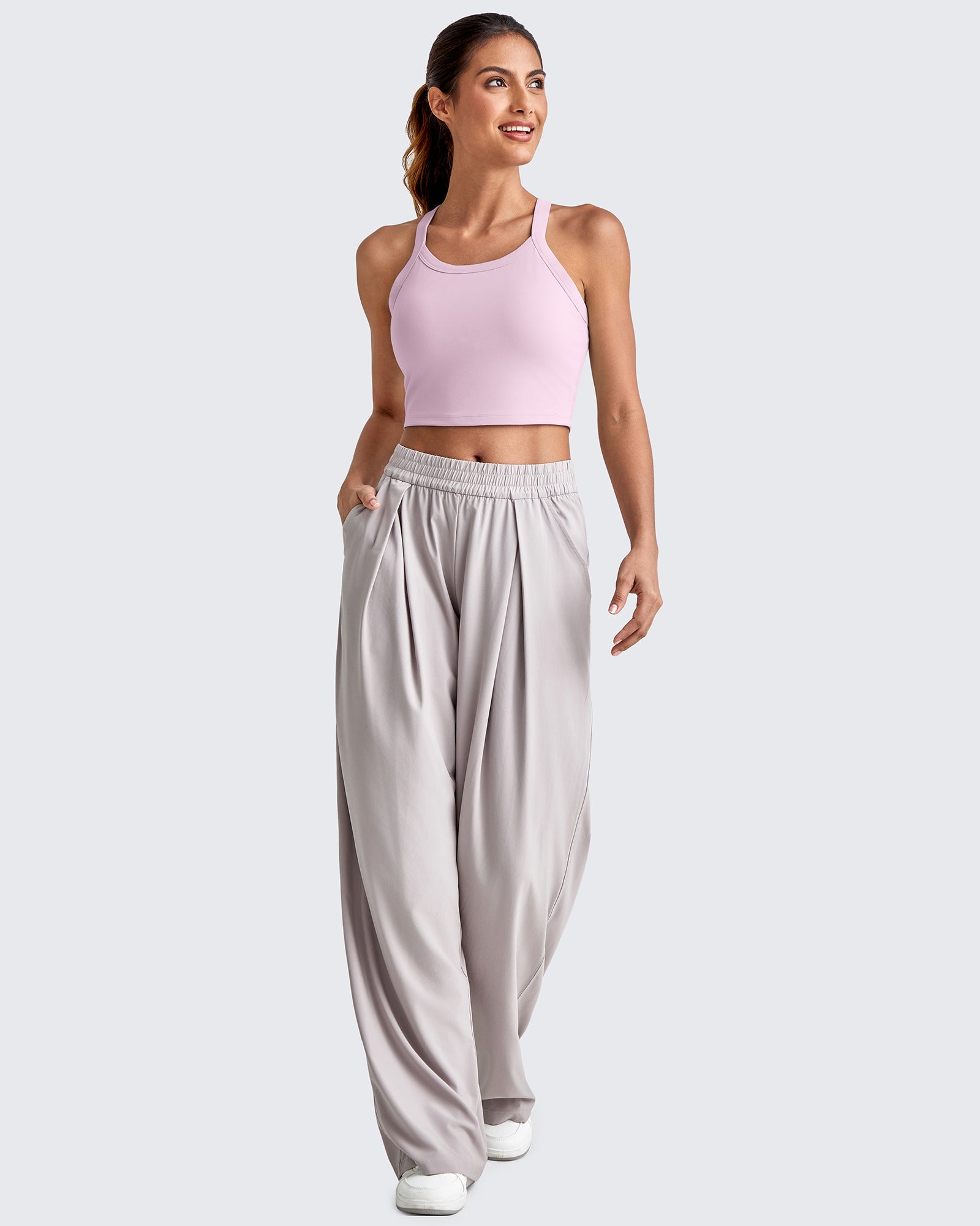 G4Free - BareFeel Racerback Cropped Sports Bra -GF25L448CA-S