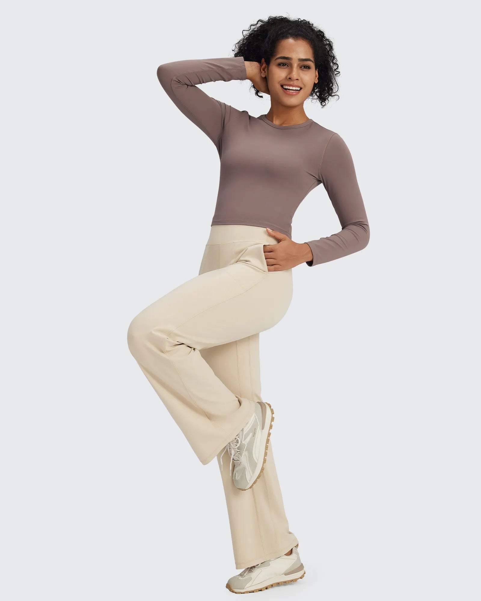 G4Free - BareFeel Seamless High-Waist Dressy Wide Leg Pants -GF24J241IA-S