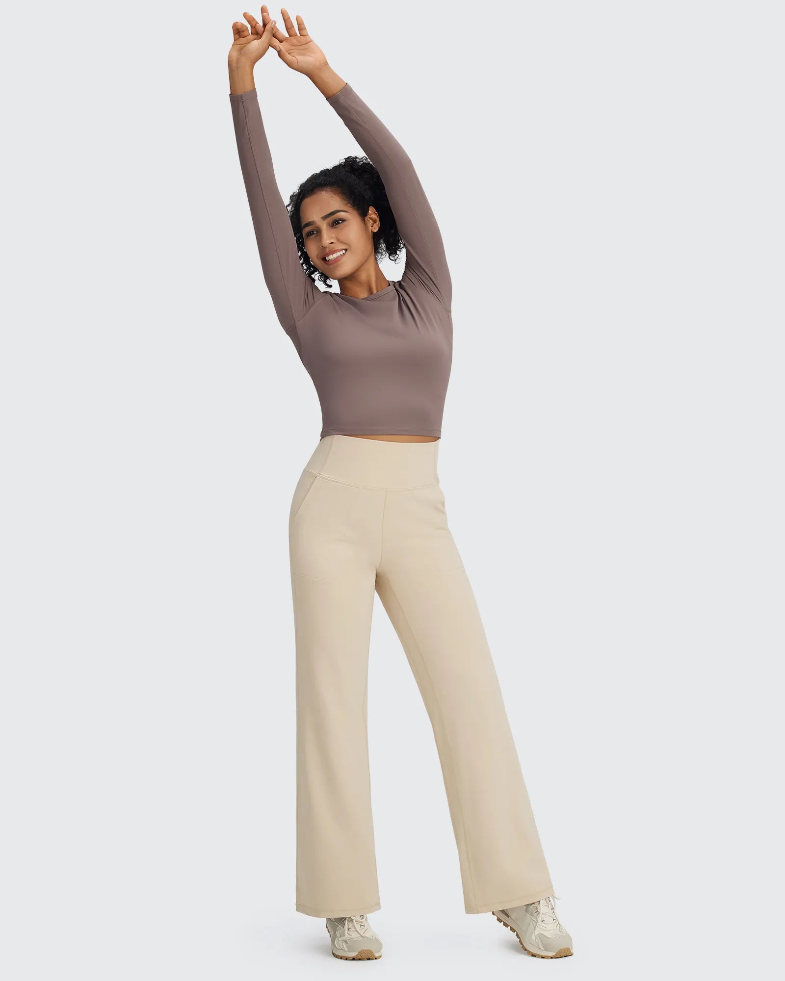 G4Free - BareFeel Seamless High-Waist Dressy Wide Leg Pants -GF24J241IA-S