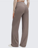 G4Free - BareFeel Side Pleated V Waist Wide Leg Yoga Pants -GF25J596AA-S