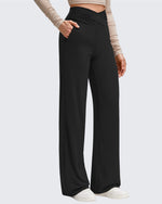 G4Free - BareFeel Side Pleated V Waist Wide Leg Yoga Pants -GF25J596AA-S