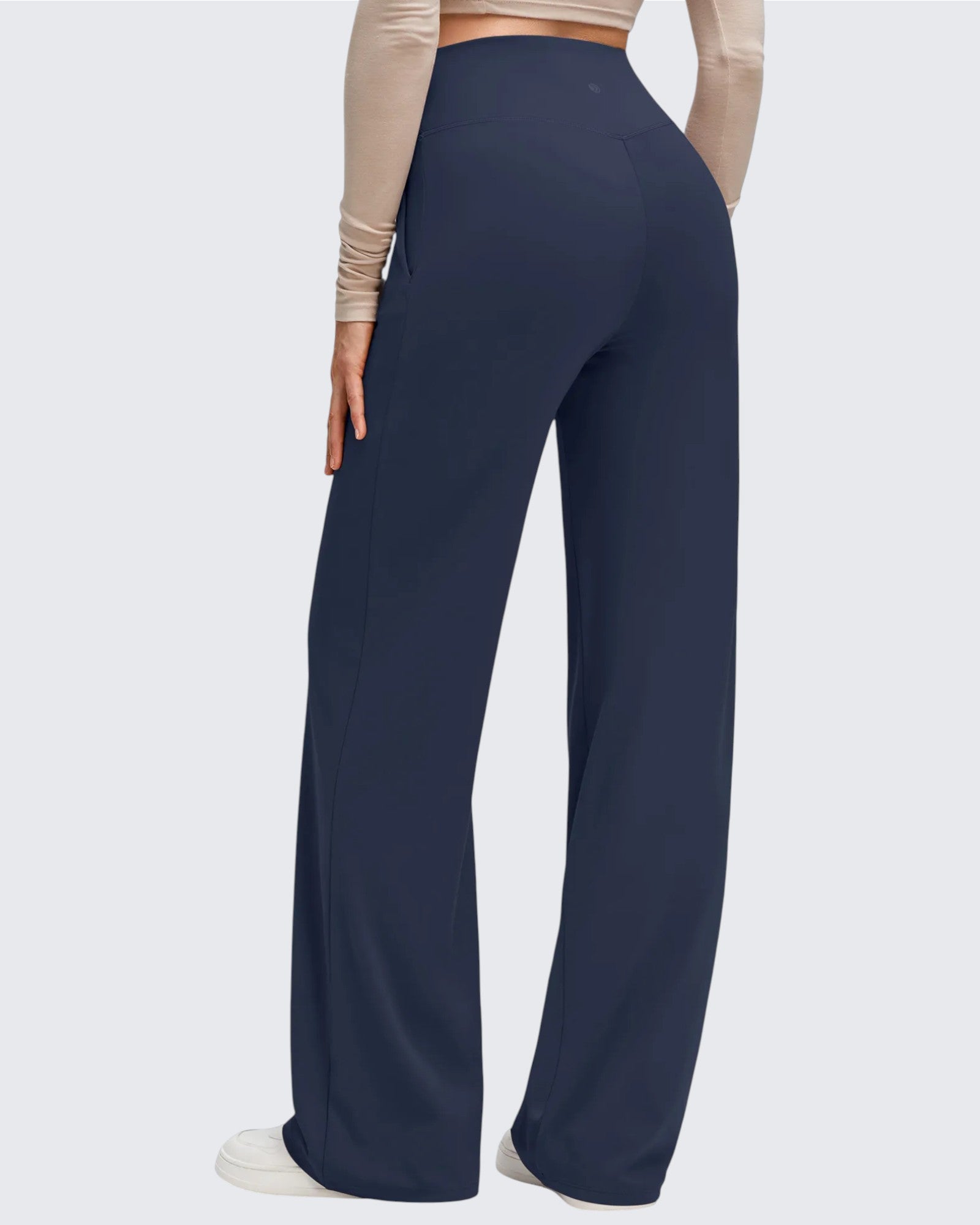 G4Free - BareFeel Side Pleated V Waist Wide Leg Yoga Pants -GF25J596AA-S