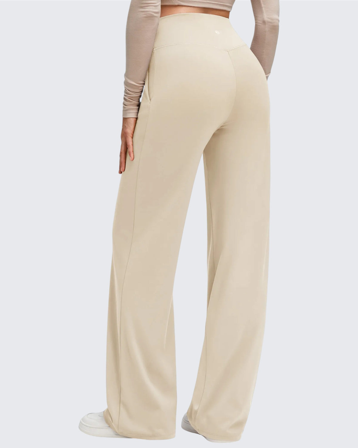 G4Free - BareFeel Side Pleated V Waist Wide Leg Yoga Pants -GF25J596AA-S