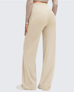 G4Free - BareFeel Side Pleated V Waist Wide Leg Yoga Pants -GF25J596AA-S