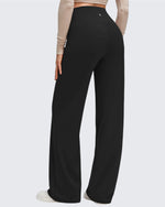 G4Free - BareFeel Side Pleated V Waist Wide Leg Yoga Pants -GF25J596AA-S