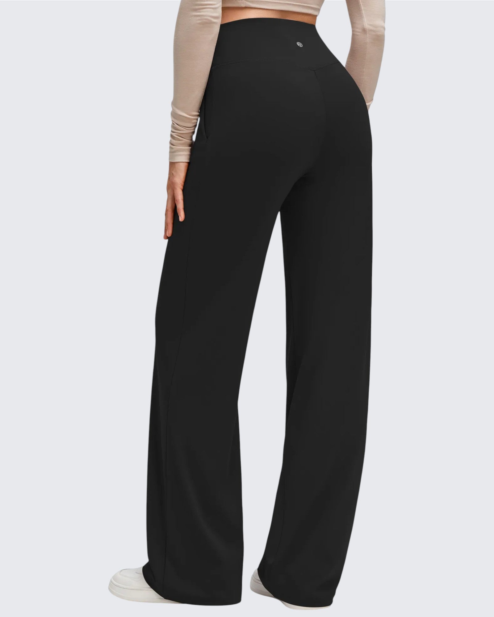 G4Free - BareFeel Side Pleated V Waist Wide Leg Yoga Pants -GF25J596AA-S