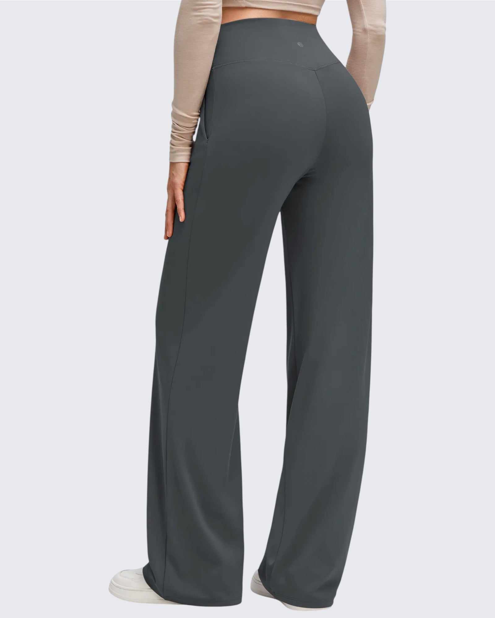G4Free - BareFeel Side Pleated V Waist Wide Leg Yoga Pants -GF25J596AA-S