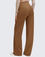 G4Free - BareFeel Side Pleated V Waist Wide Leg Yoga Pants -GF25J596AA-S