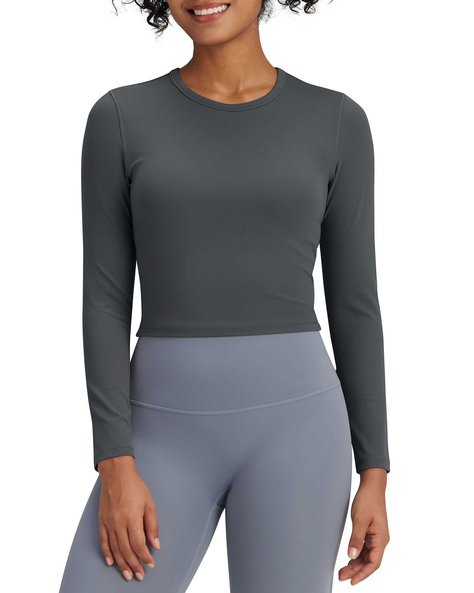 G4Free - BareFeel Slim High Crew Neck Cropped Long Sleeve -GF24B234BA-S