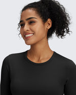 G4Free - BareFeel Slim High Crew Neck Cropped Long Sleeve -GF24B234EA-S