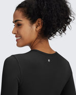 G4Free - BareFeel Slim High Crew Neck Cropped Long Sleeve -GF24B234EA-S
