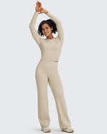G4Free - BareFeel Slim High Crew Neck Cropped Long Sleeve -GF24B234EA-S