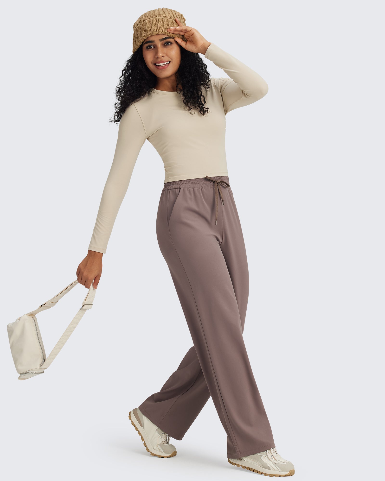 G4Free - BareFeel Slim High Crew Neck Cropped Long Sleeve -GF24B234EA-S