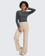 G4Free - BareFeel Slim High Crew Neck Cropped Long Sleeve -GF24B234EA-S