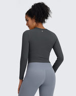 G4Free - BareFeel Slim High Crew Neck Cropped Long Sleeve -GF24B234EA-S