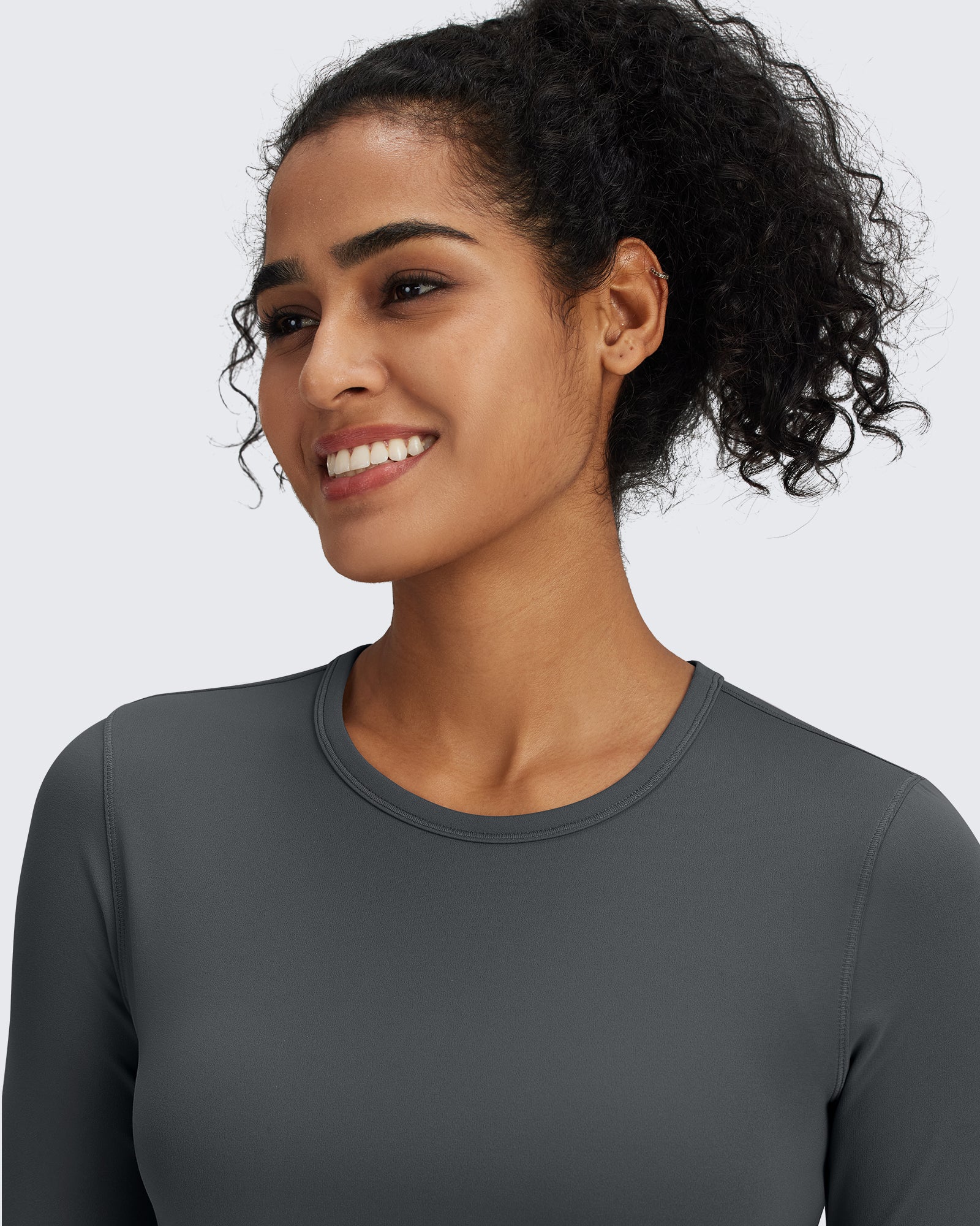 G4Free - BareFeel Slim High Crew Neck Cropped Long Sleeve -GF24B234EA-S