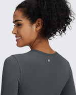G4Free - BareFeel Slim High Crew Neck Cropped Long Sleeve -GF24B234EA-S