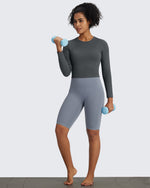 G4Free - BareFeel Slim High Crew Neck Cropped Long Sleeve -GF24B234EA-S