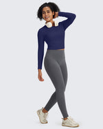 G4Free - BareFeel Slim High Crew Neck Cropped Long Sleeve -GF24B234EA-S