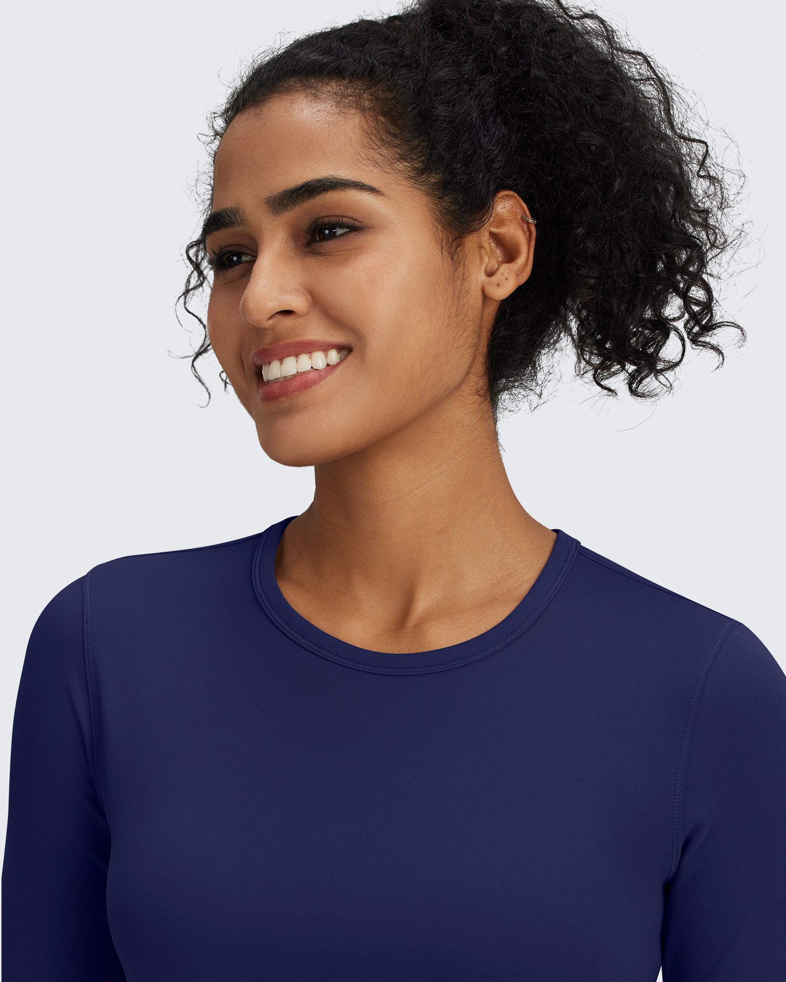 G4Free - BareFeel Slim High Crew Neck Cropped Long Sleeve -GF24B234EA-S