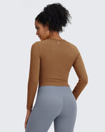 G4Free - BareFeel Slim High Crew Neck Cropped Long Sleeve -GF24B234EA-S