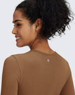G4Free - BareFeel Slim High Crew Neck Cropped Long Sleeve -GF24B234EA-S