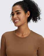 G4Free - BareFeel Slim High Crew Neck Cropped Long Sleeve -GF24B234EA-S