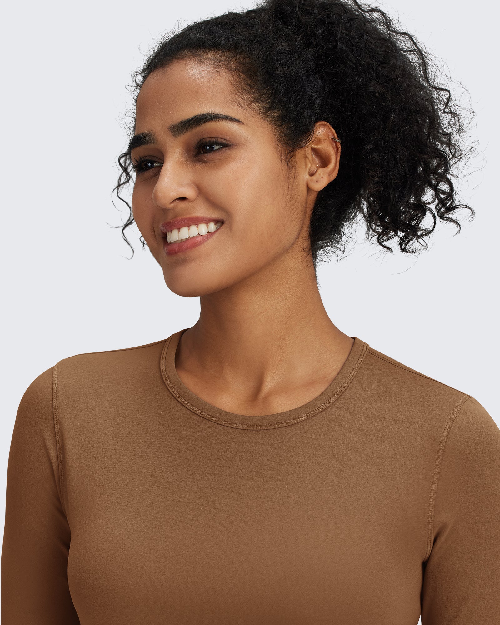 G4Free - BareFeel Slim High Crew Neck Cropped Long Sleeve -GF24B234EA-S