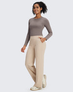 G4Free - BareFeel Slim High Crew Neck Cropped Long Sleeve -GF24B234EA-S