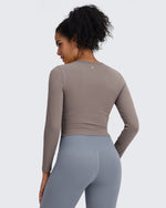 G4Free - BareFeel Slim High Crew Neck Cropped Long Sleeve -GF24B234EA-S