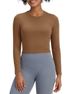 G4Free - BareFeel Slim High Crew Neck Cropped Long Sleeve -GF24B234FA-S