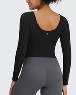 G4Free - BareFeel Slim Scoop Neck Open Back Long Sleeve -GF24B233AA-S