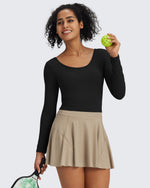 G4Free - BareFeel Slim Scoop Neck Open Back Long Sleeve -GF24B233AA-S