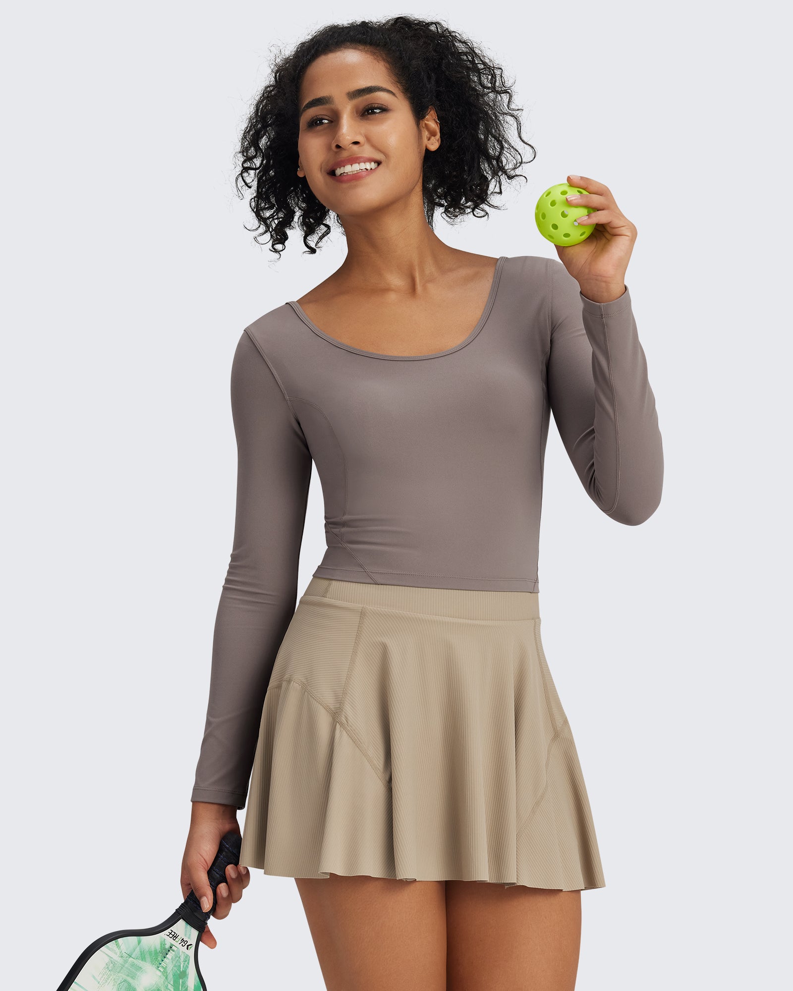 G4Free - BareFeel Slim Scoop Neck Open Back Long Sleeve -GF24B233AA-S