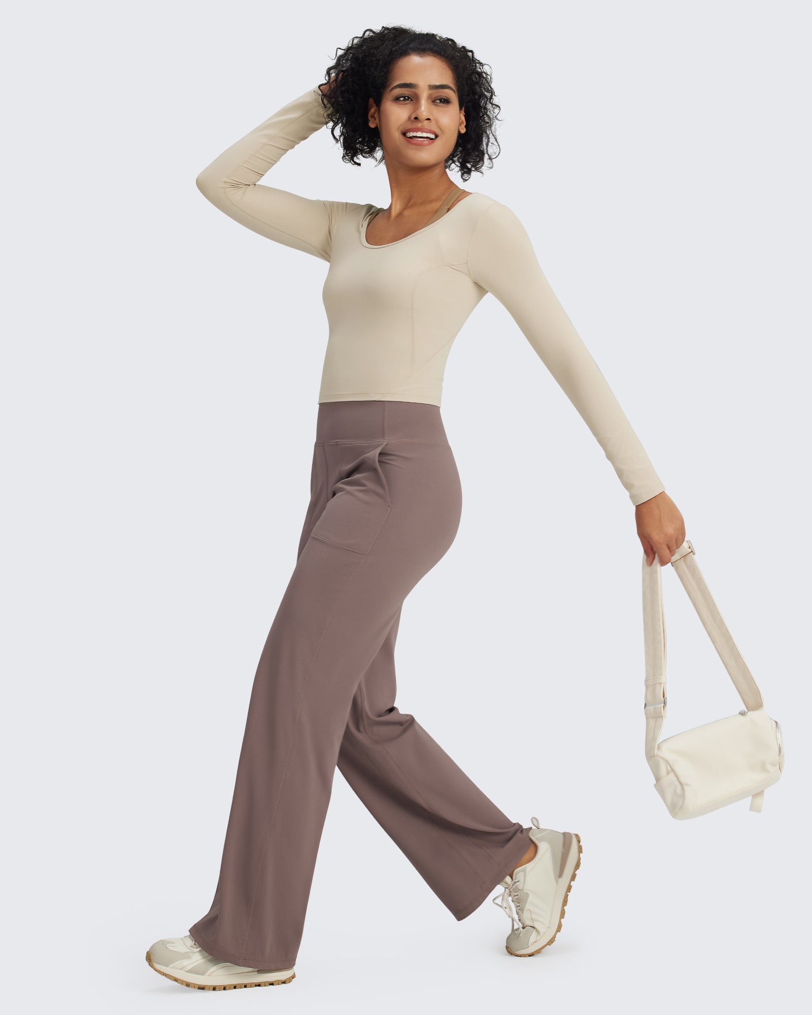 G4Free - BareFeel Slim Scoop Neck Open Back Long Sleeve -GF24B233AA-S