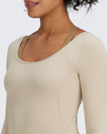 G4Free - BareFeel Slim Scoop Neck Open Back Long Sleeve -GF24B233AA-S