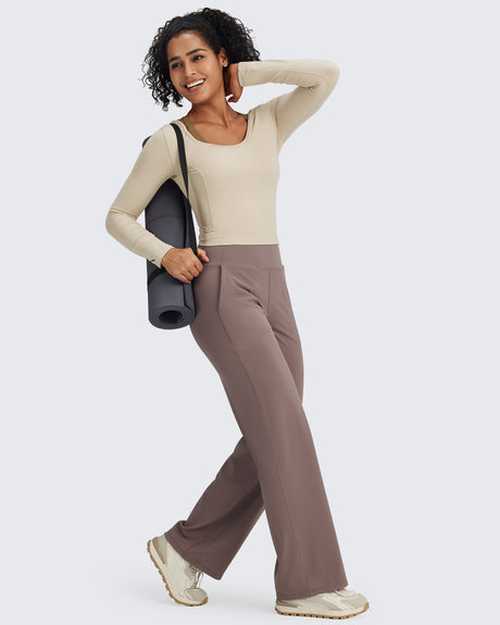 G4Free - BareFeel Slim Scoop Neck Open Back Long Sleeve -GF24B233AA-S