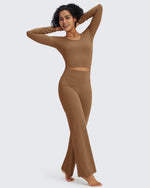 G4Free - BareFeel Slim Scoop Neck Open Back Long Sleeve -GF24B233AA-S