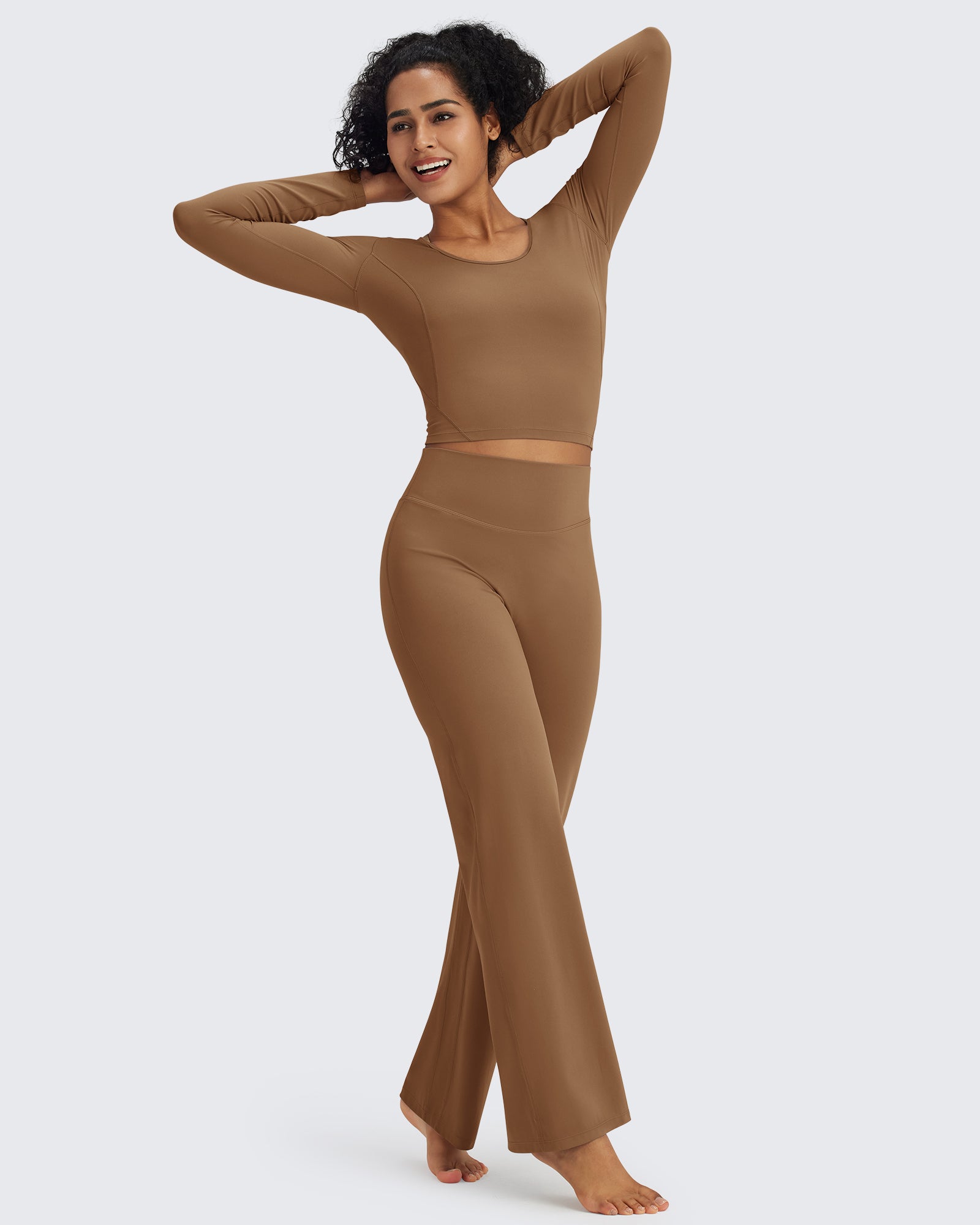 G4Free - BareFeel Slim Scoop Neck Open Back Long Sleeve -GF24B233AA-S