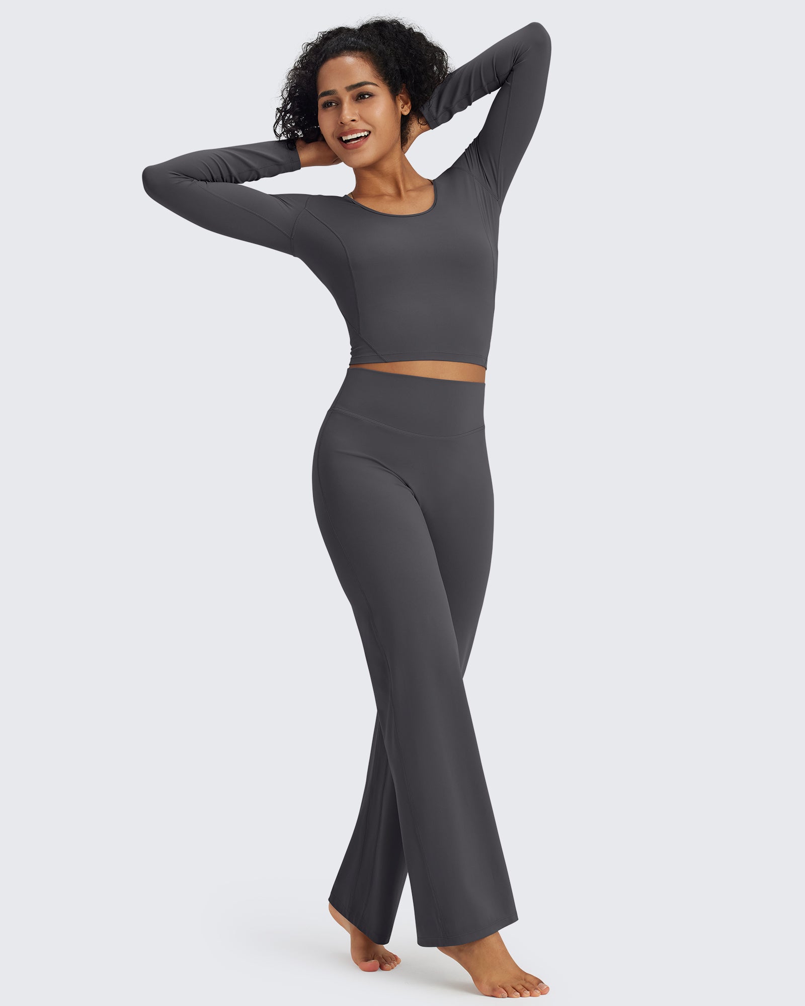 G4Free - BareFeel Slim Scoop Neck Open Back Long Sleeve -GF24B233AA-S