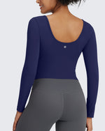 G4Free - BareFeel Slim Scoop Neck Open Back Long Sleeve -GF24B233AA-S