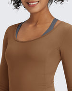 G4Free - BareFeel Slim Scoop Neck Open Back Long Sleeve -GF24B233FA-S