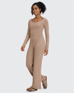 G4Free - BareFeel Wide Leg High-Waisted Pants Petite -GF24J247FA-S