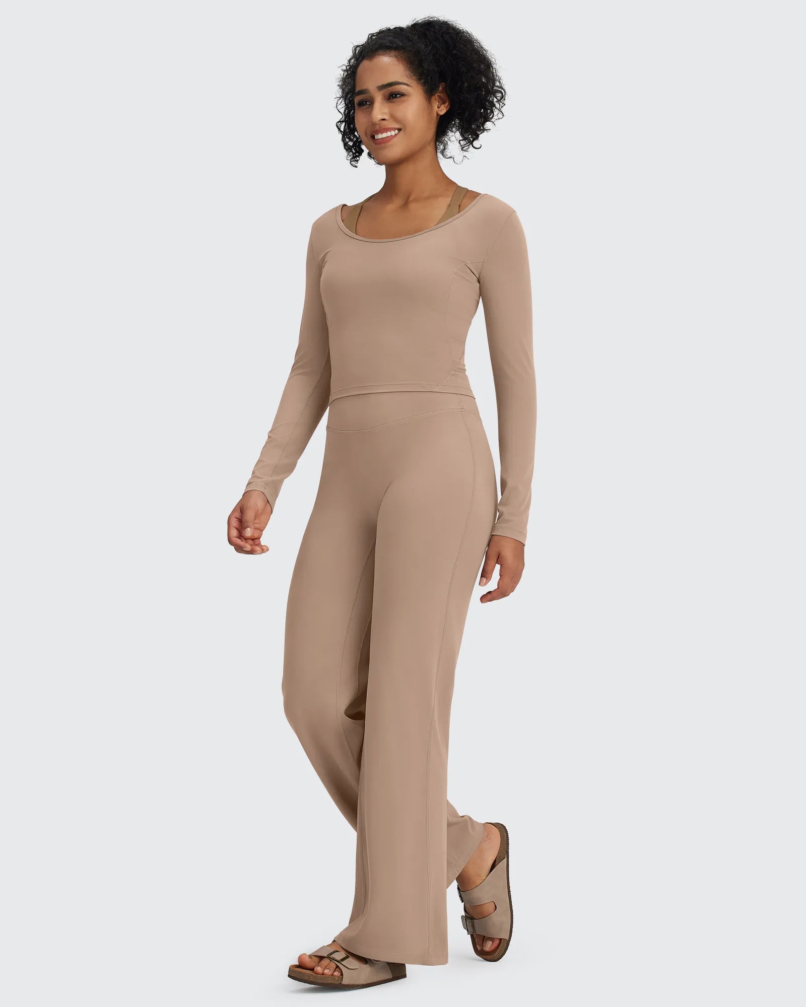 G4Free - BareFeel Wide Leg High-Waisted Pants Petite -GF24J247FA-S