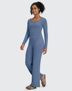G4Free - BareFeel Wide Leg High-Waisted Pants Petite -GF24J247FA-S