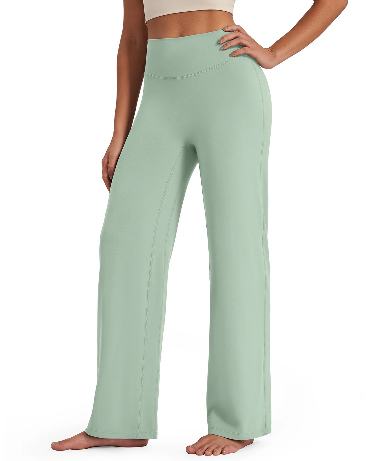 G4Free - BareFeel Wide Leg High-Waisted Pants Tall -GF24J249GA-S
