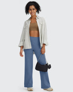 G4Free - BareFeel Wide Leg High-Waisted Pants Petite -GF24J247FA-S